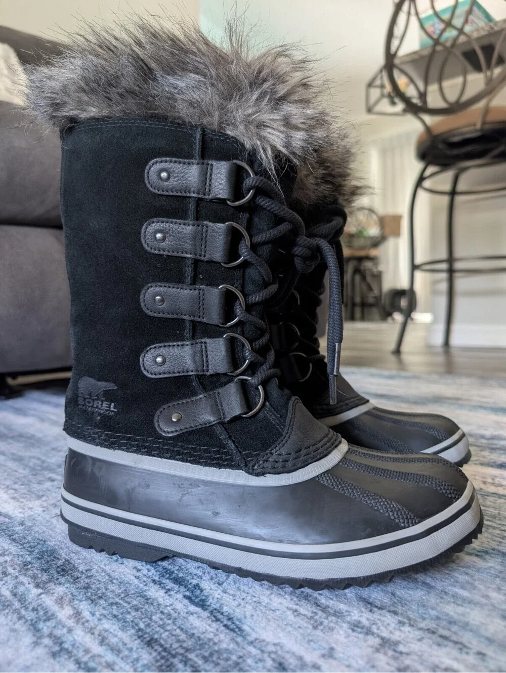 SOREL Joan Of Arctic Waterproof Boots Womens Size 7 Snow Rain Winter Faux Fur